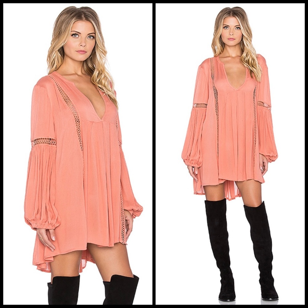 Free People Coral Bohemian Pullover Tunic Dress - Picture 2 of 7